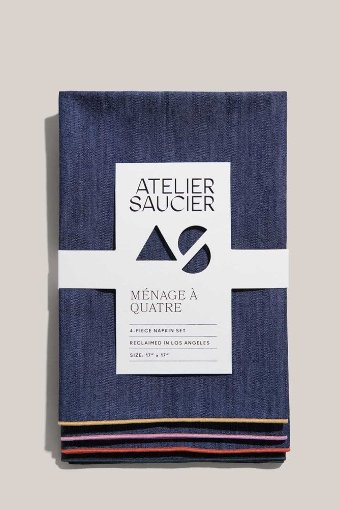 ATELIER SAUCIER Rainbow Denim Napkins | Set of 4 - lily & onyx