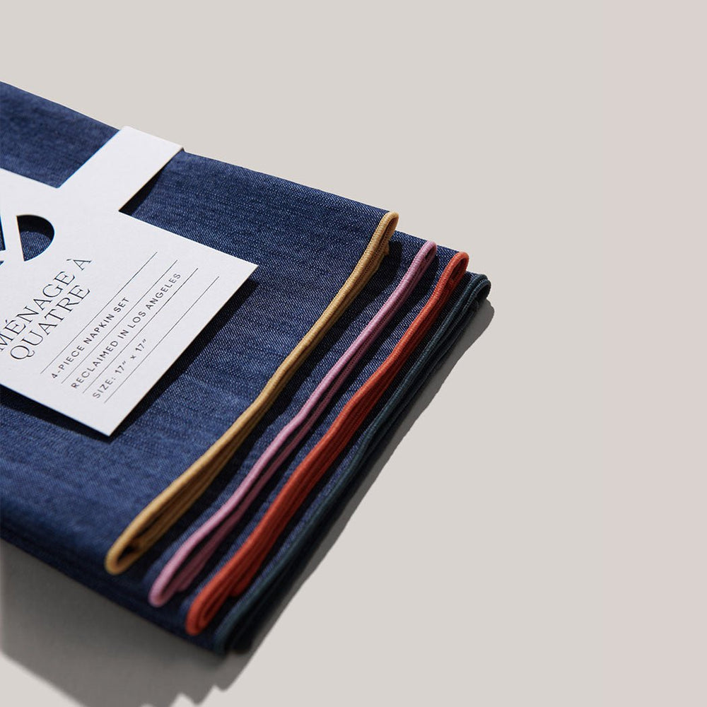 
                      
                        ATELIER SAUCIER Rainbow Denim Napkins | Set of 4 - lily & onyx
                      
                    