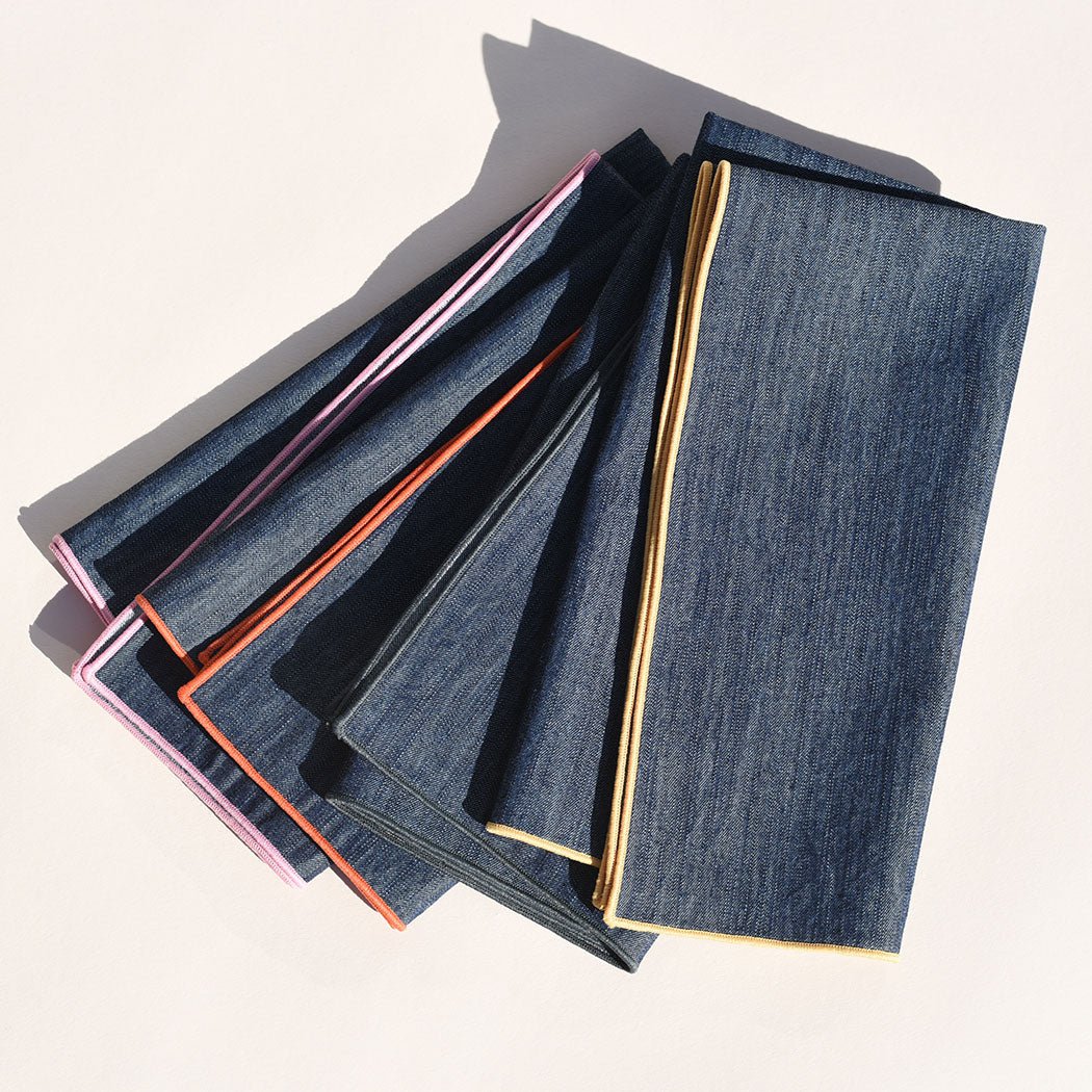 ATELIER SAUCIER Rainbow Denim Napkins | Set of 4 - lily & onyx