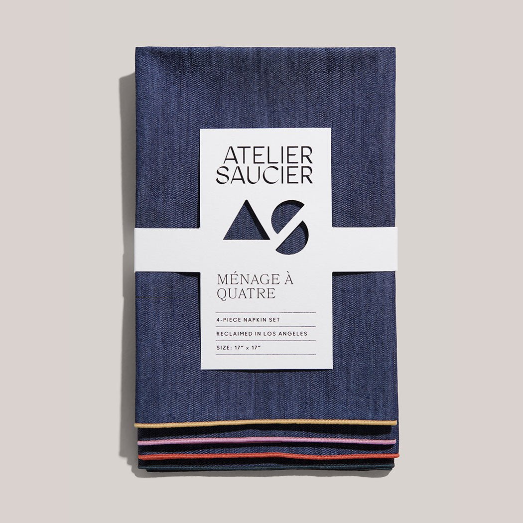 ATELIER SAUCIER Rainbow Denim Napkins | Set of 4 - lily & onyx