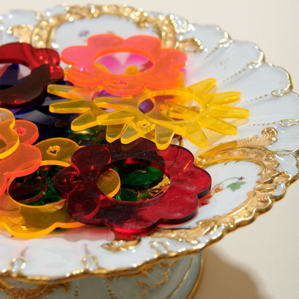 ATELIER SAUCIER Rainbow Floral Napkin Rings | Set of 4 - lily & onyx