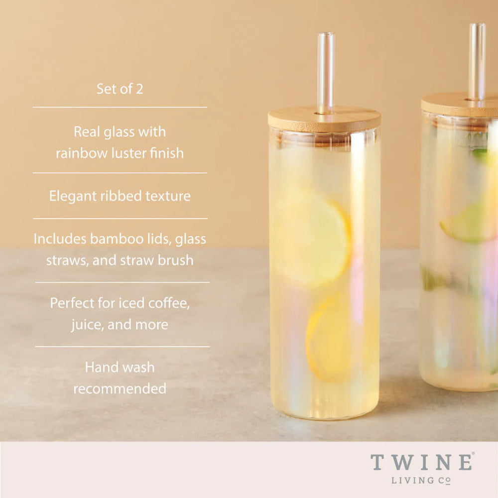 
                      
                        Twine Living Rainbow Luster Tumblers, Set of 2 - lily & onyx
                      
                    