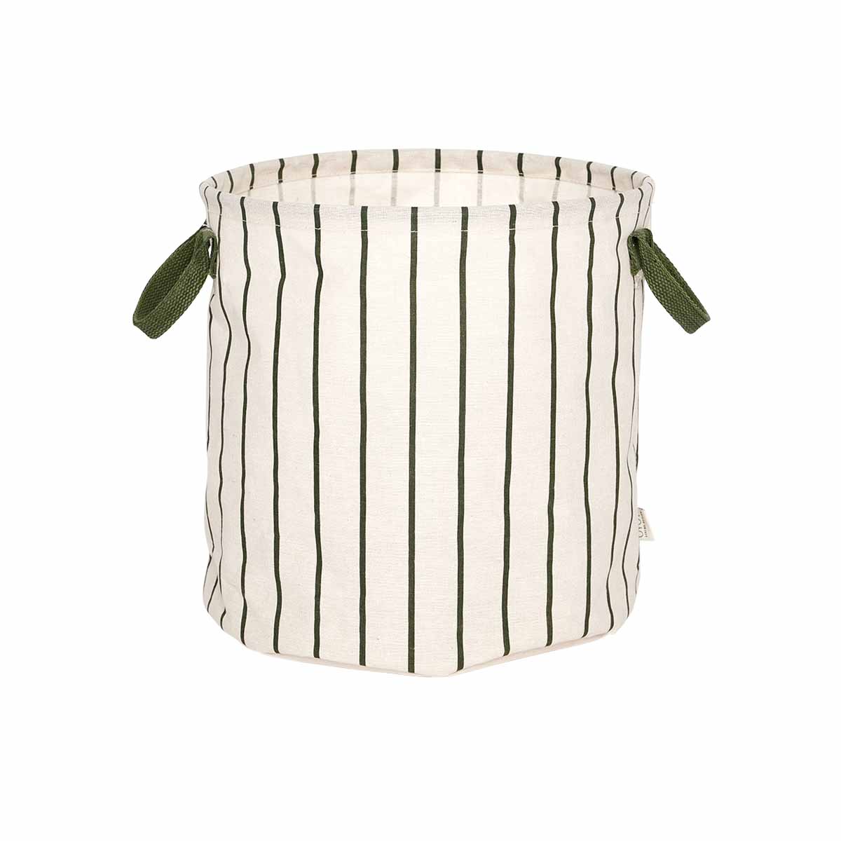 oyoy.us Raita Laundry & Storage Basket in Green/Offwhite - lily & onyx