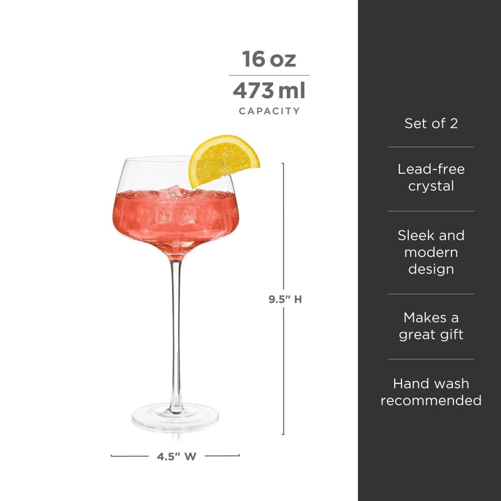 
                      
                        Viski Raye Angled Crystal Amaro Spritz Glasses, Set of 2 - lily & onyx
                      
                    