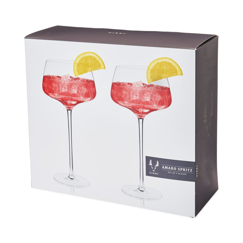 
                      
                        Viski Raye Angled Crystal Amaro Spritz Glasses, Set of 2 - lily & onyx
                      
                    