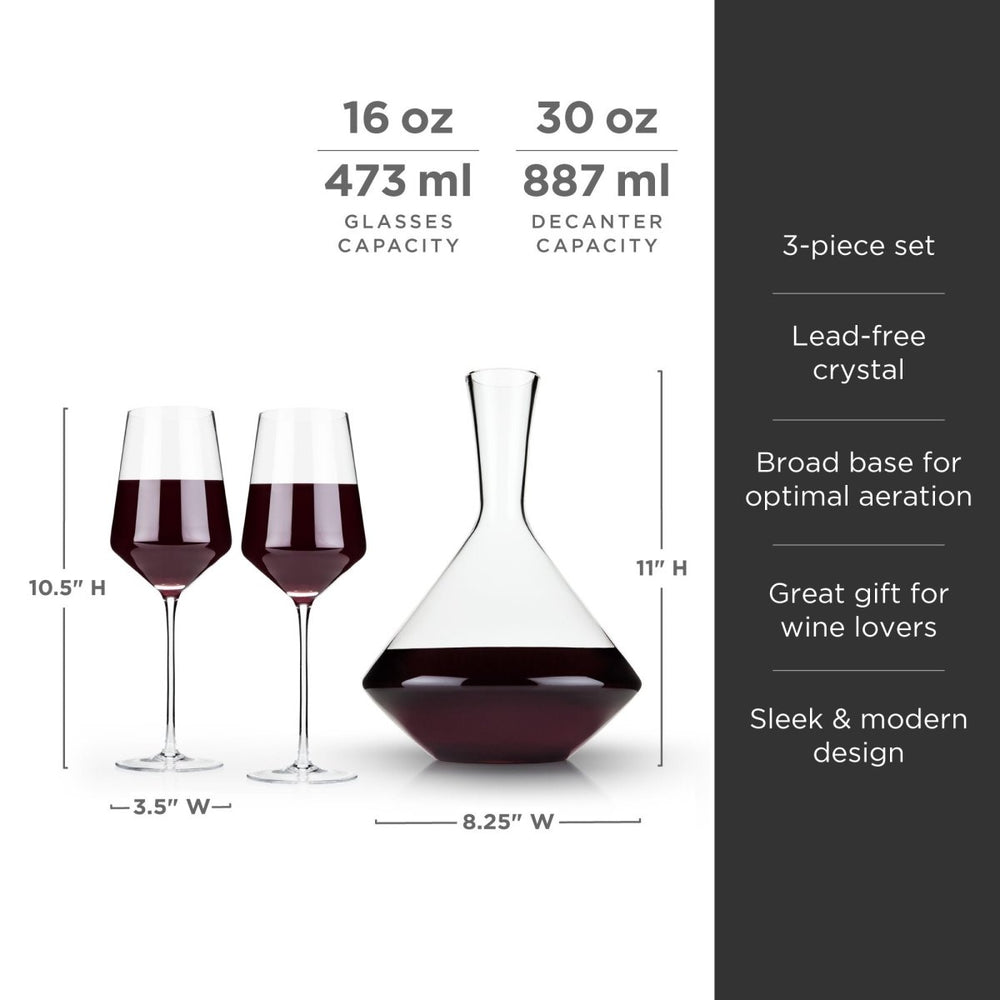 
                      
                        Viski Raye Angled Crystal Bordeaux Decanter & Wine Glass Set - lily & onyx
                      
                    