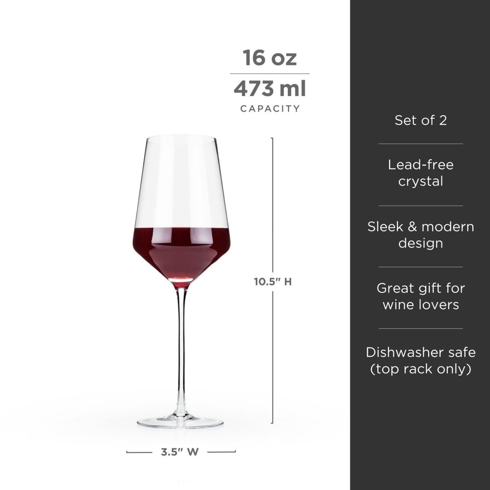 
                      
                        Viski Raye Angled Crystal Bordeaux Glasses, Set of 2 - lily & onyx
                      
                    