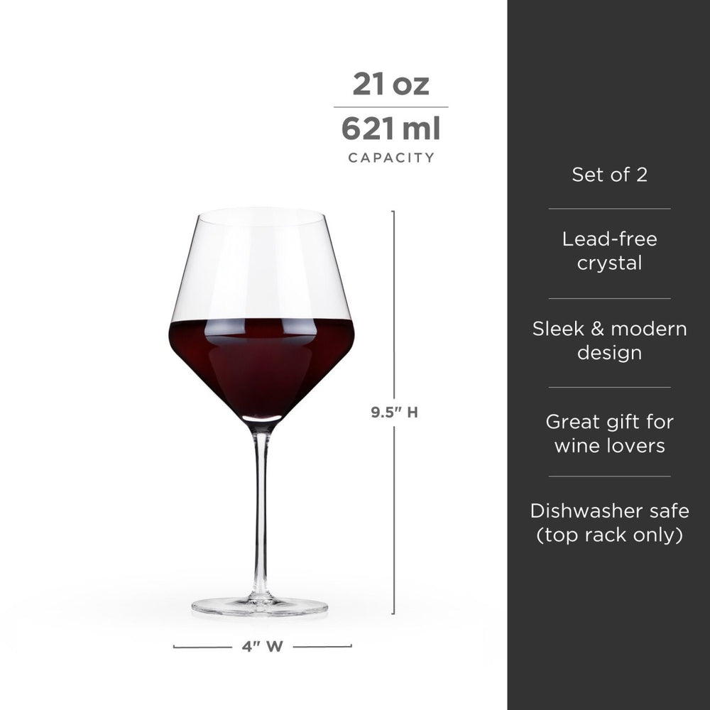 
                      
                        Viski Raye Angled Crystal Burgundy Glasses, Set of 2 - lily & onyx
                      
                    