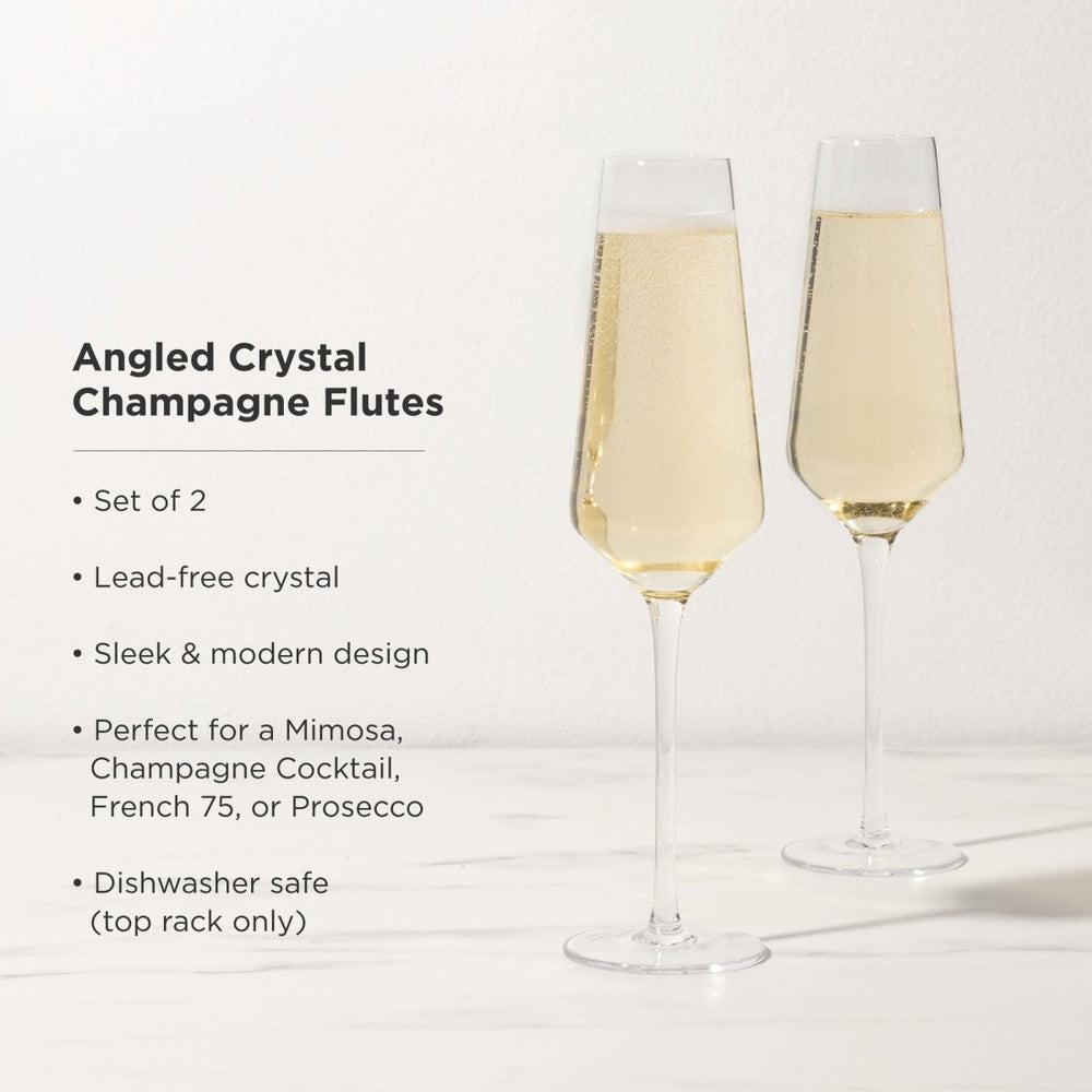 
                      
                        Viski Raye Angled Crystal Champagne Flutes, Set of 2 - lily & onyx
                      
                    