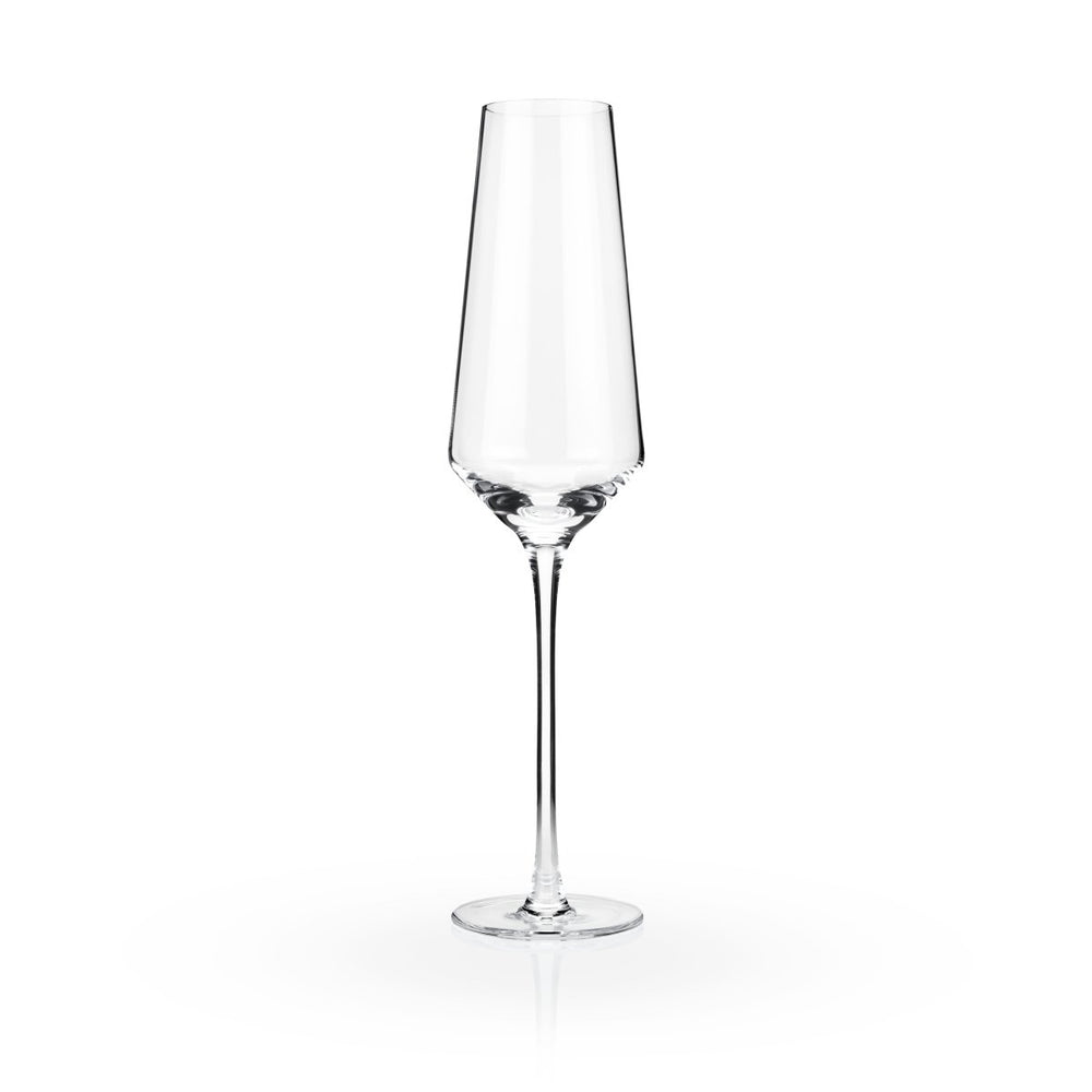Viski Raye Angled Crystal Champagne Flutes, Set of 2 - lily & onyx