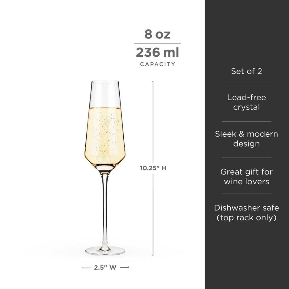
                      
                        Viski Raye Angled Crystal Champagne Flutes, Set of 2 - lily & onyx
                      
                    