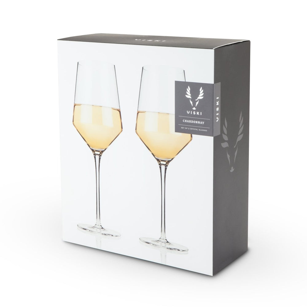 
                      
                        Viski Raye Angled Crystal Chardonnay Glasses, Set of 2 - lily & onyx
                      
                    