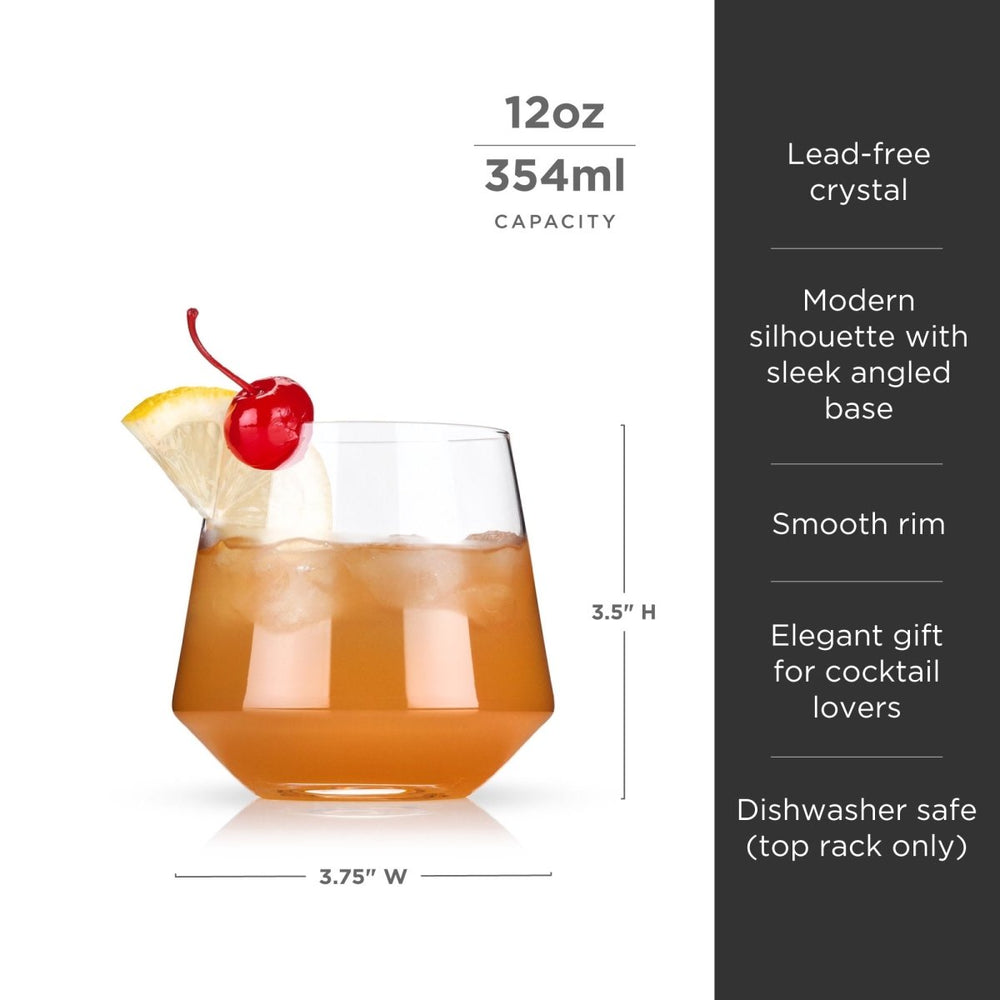 
                      
                        Viski Raye Angled Crystal Cocktail Tumblers, Set of 2 - lily & onyx
                      
                    