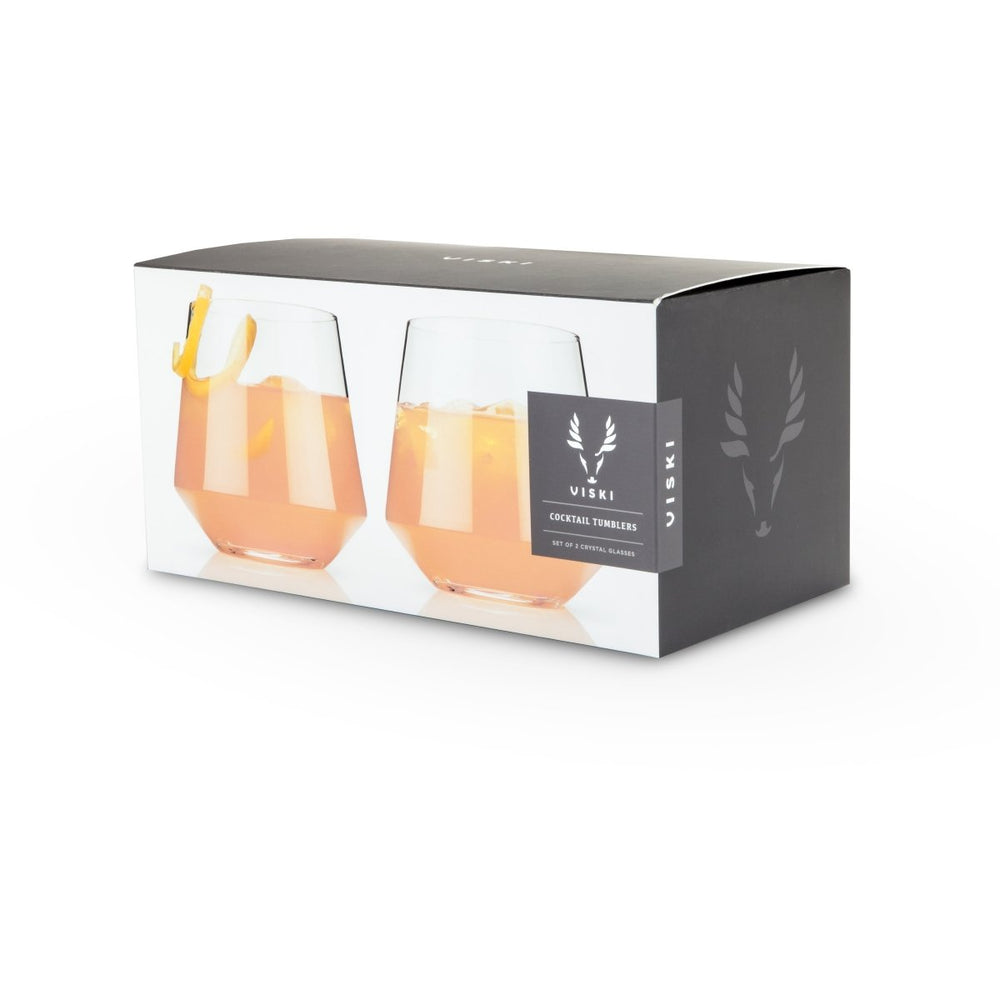 
                      
                        Viski Raye Angled Crystal Cocktail Tumblers, Set of 2 - lily & onyx
                      
                    