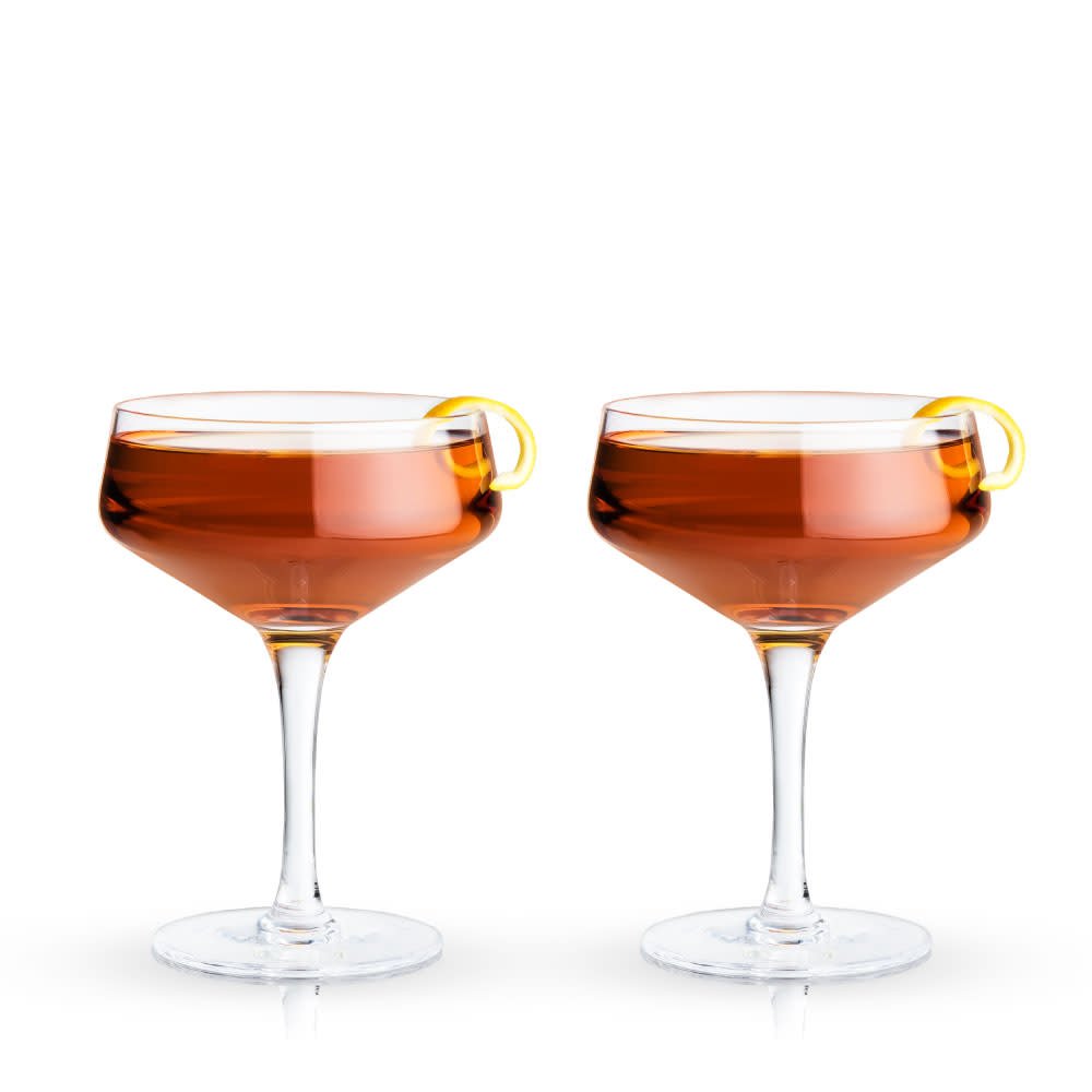 
                      
                        Viski Raye Angled Crystal Coupe Glasses, Set of 2 - lily & onyx
                      
                    