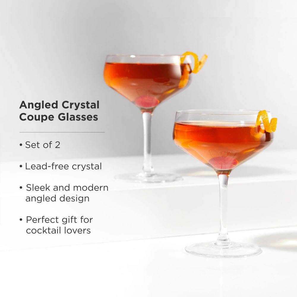 
                      
                        Viski Raye Angled Crystal Coupe Glasses, Set of 2 - lily & onyx
                      
                    