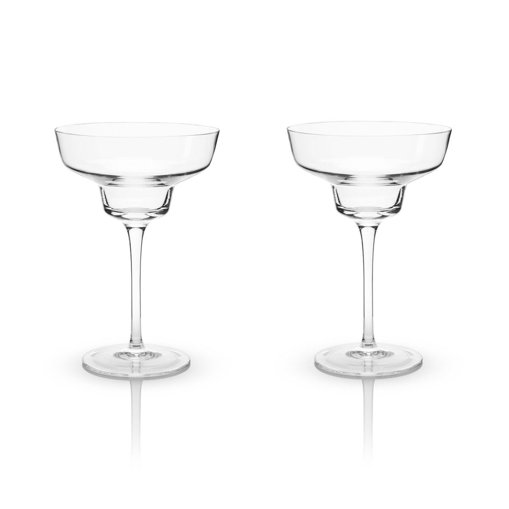 Viski Raye Angled Crystal Margarita Glasses, Set of 2 - lily & onyx