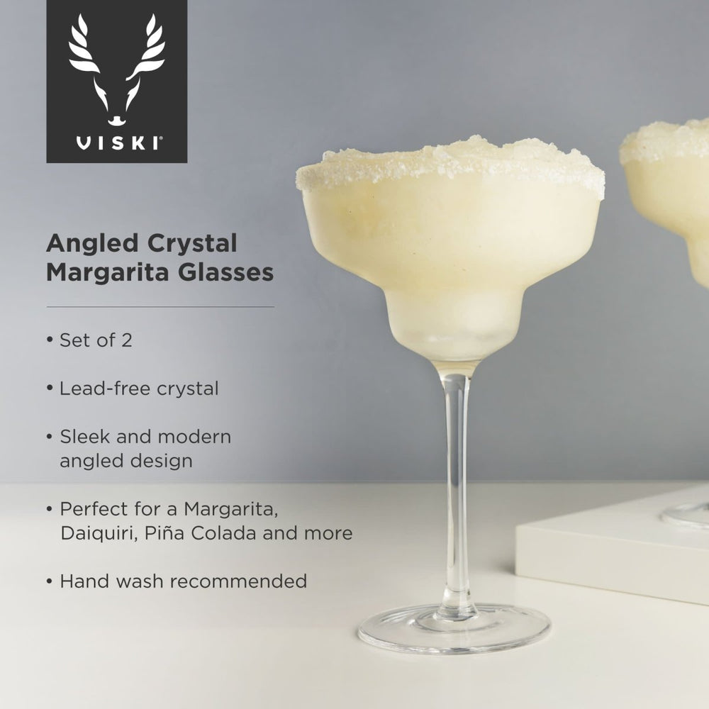 
                      
                        Viski Raye Angled Crystal Margarita Glasses, Set of 2 - lily & onyx
                      
                    