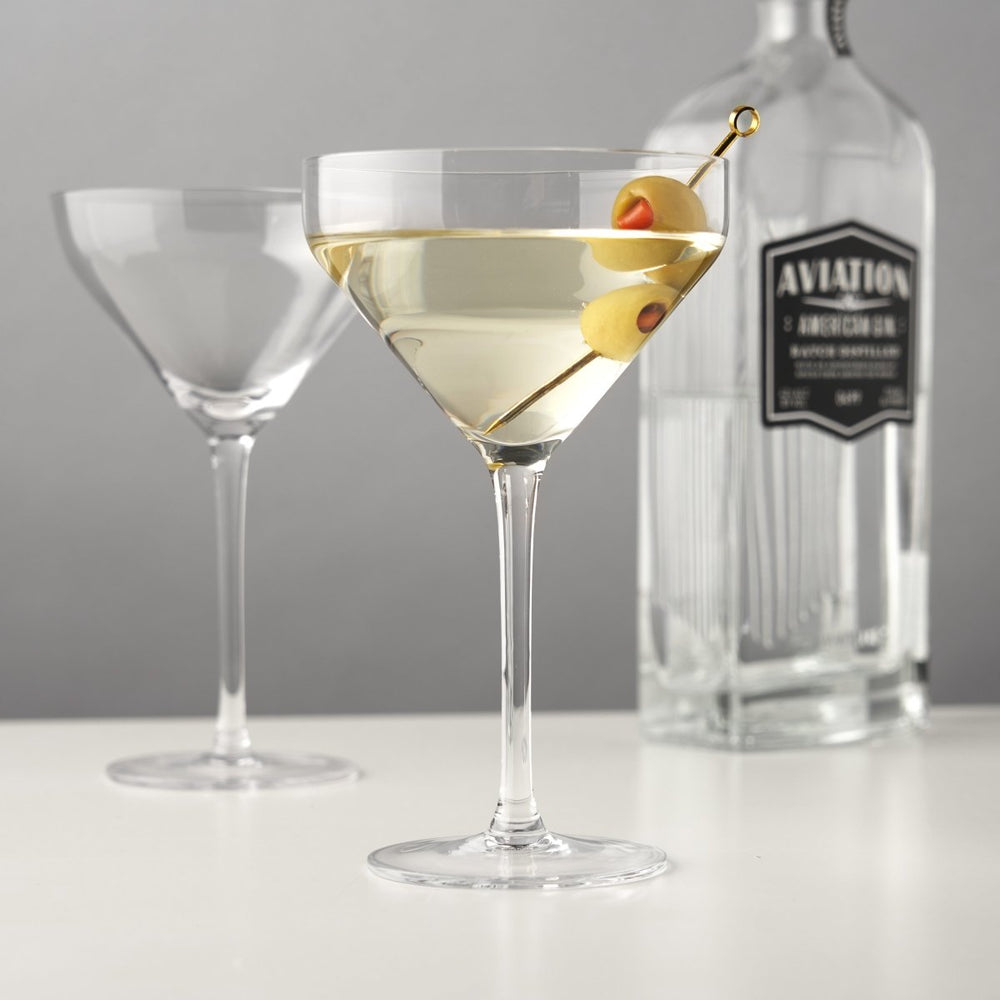 Viski Raye Angled Crystal Martini Glasses, Set of 2 - lily & onyx