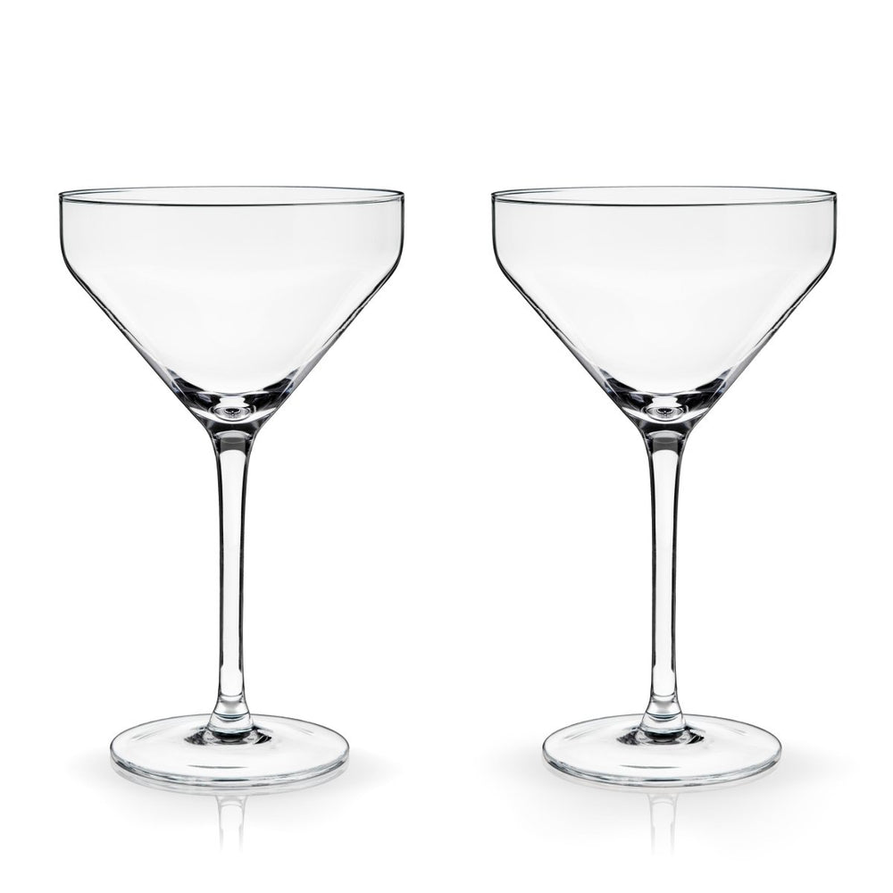 Viski Raye Angled Crystal Martini Glasses, Set of 2 - lily & onyx