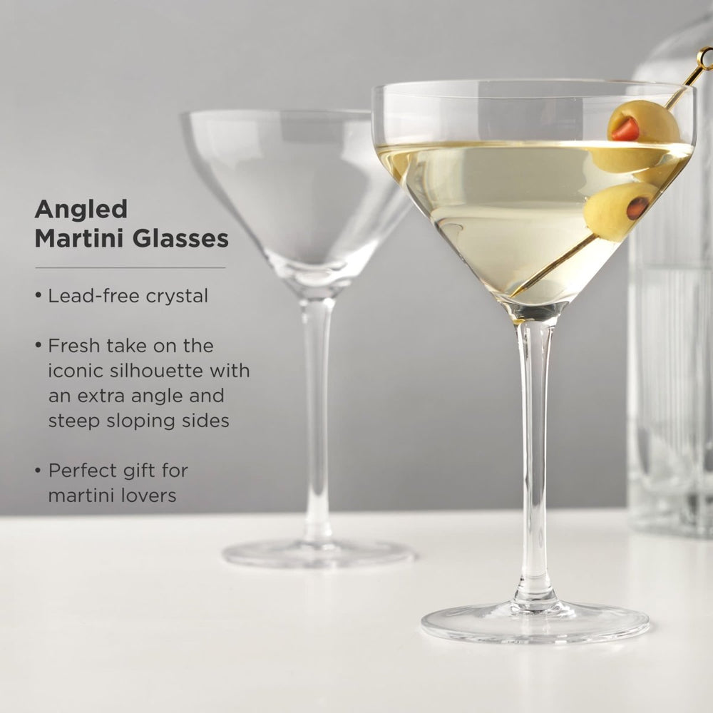 
                      
                        Viski Raye Angled Crystal Martini Glasses, Set of 2 - lily & onyx
                      
                    