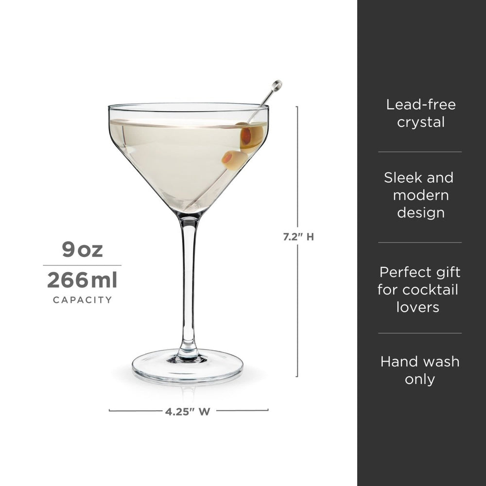 
                      
                        Viski Raye Angled Crystal Martini Glasses, Set of 2 - lily & onyx
                      
                    