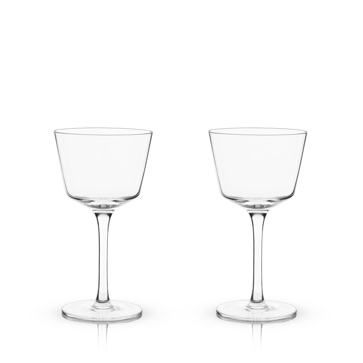 Viski Raye Angled Crystal Nick & Nora Glasses, Set of 2 - lily & onyx