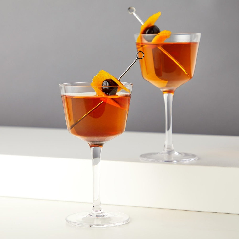 
                      
                        Viski Raye Angled Crystal Nick & Nora Glasses, Set of 2 - lily & onyx
                      
                    