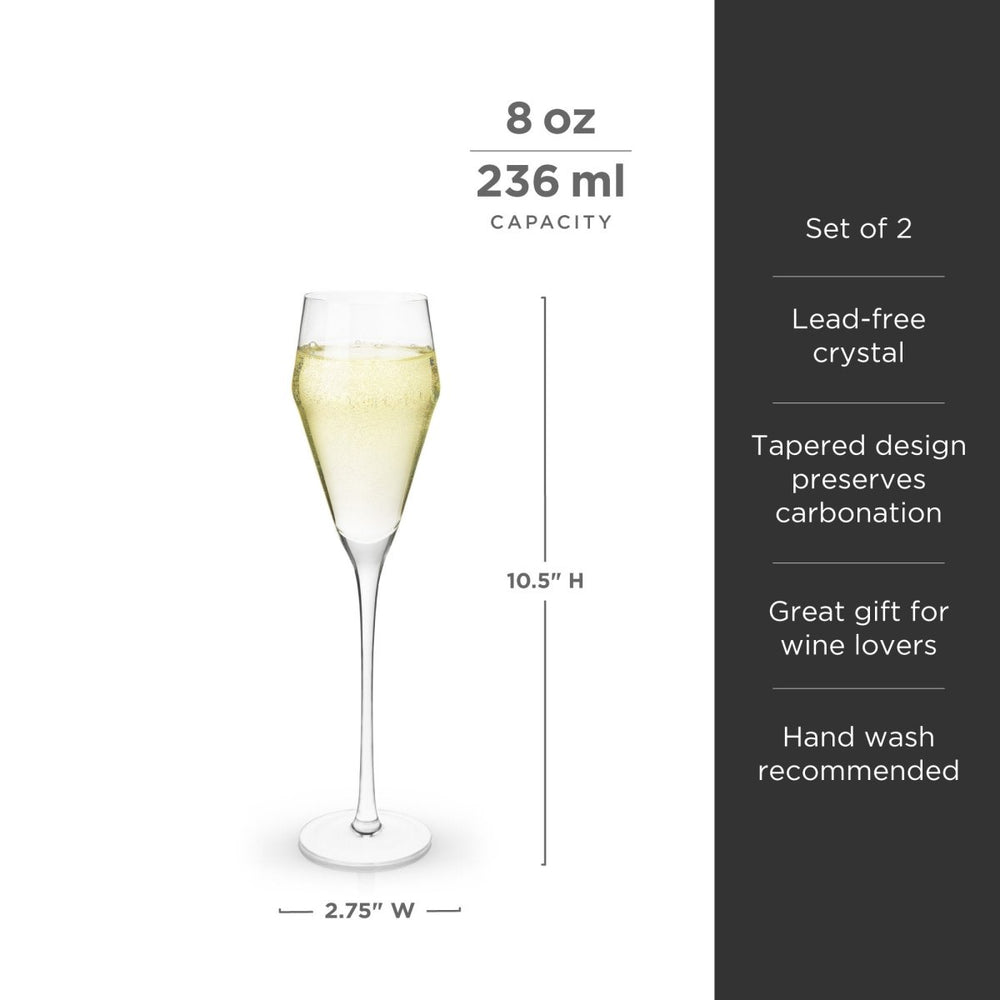 
                      
                        Viski Raye Angled Crystal Prosecco Glasses, Set of 2 - lily & onyx
                      
                    