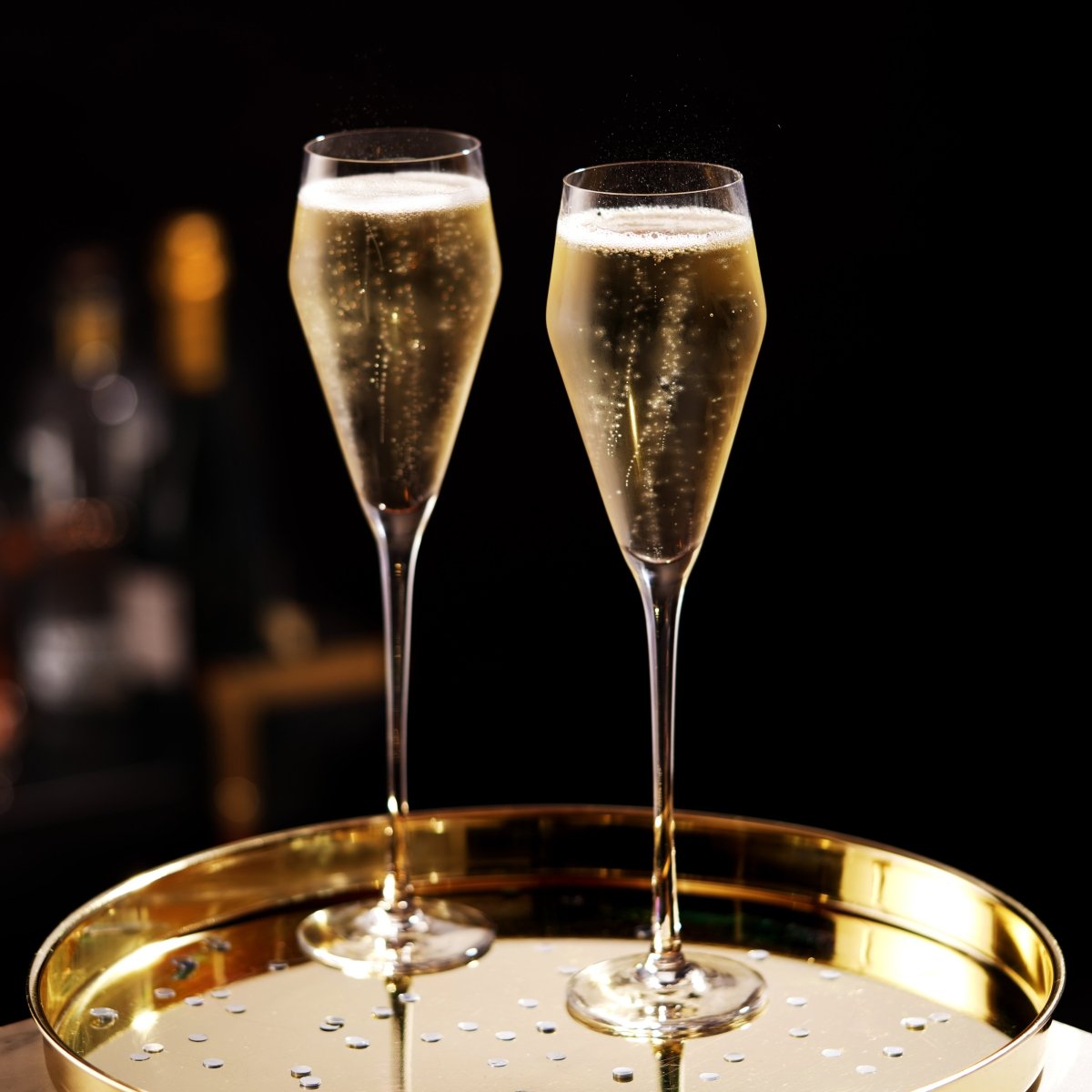 Viski Raye Angled Crystal Prosecco Glasses, Set of 2 - lily & onyx