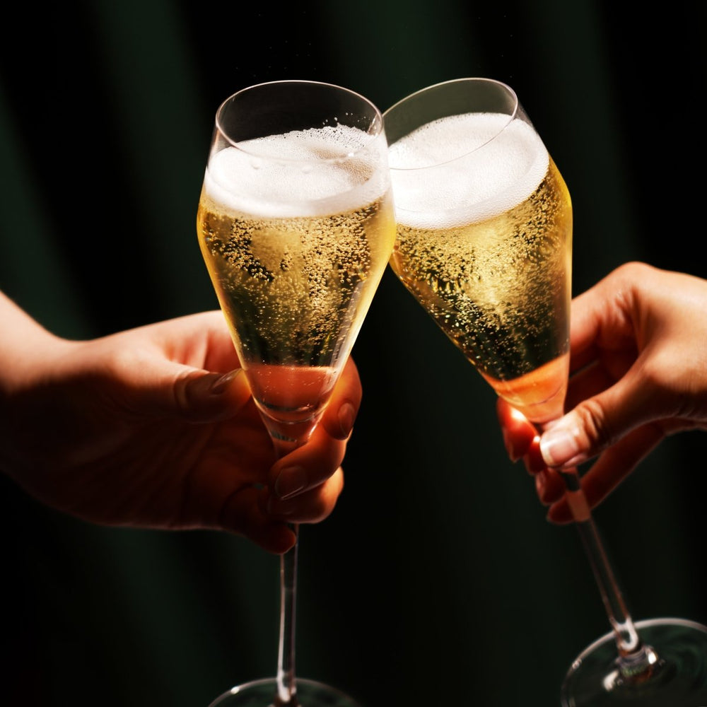 
                      
                        Viski Raye Angled Crystal Prosecco Glasses, Set of 2 - lily & onyx
                      
                    