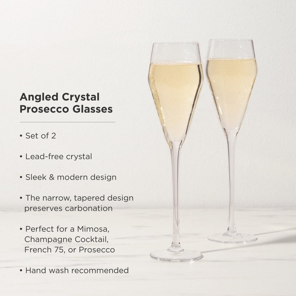 
                      
                        Viski Raye Angled Crystal Prosecco Glasses, Set of 2 - lily & onyx
                      
                    