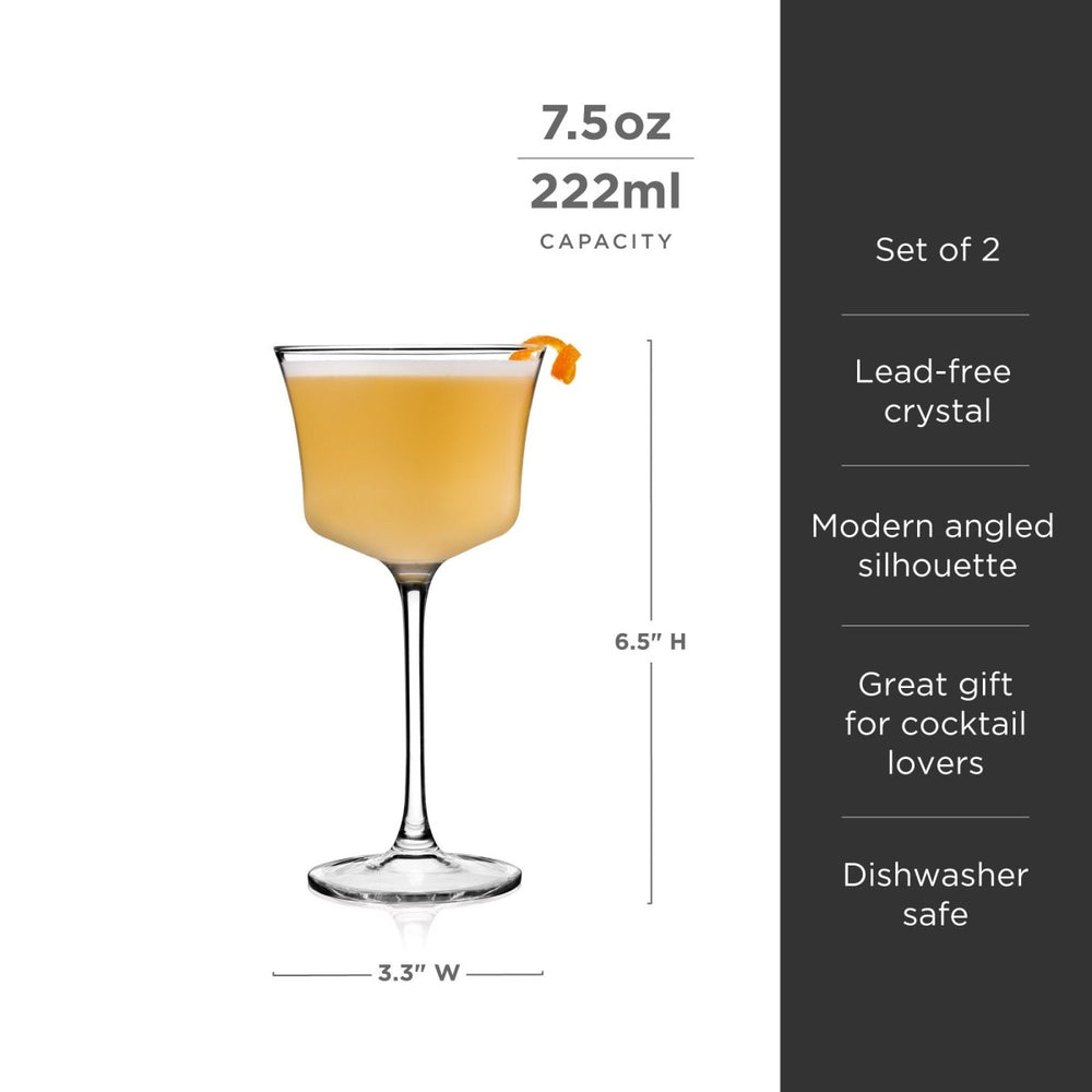 
                      
                        Viski Raye Angled Crystal Sour Glasses, Set of 2 - lily & onyx
                      
                    