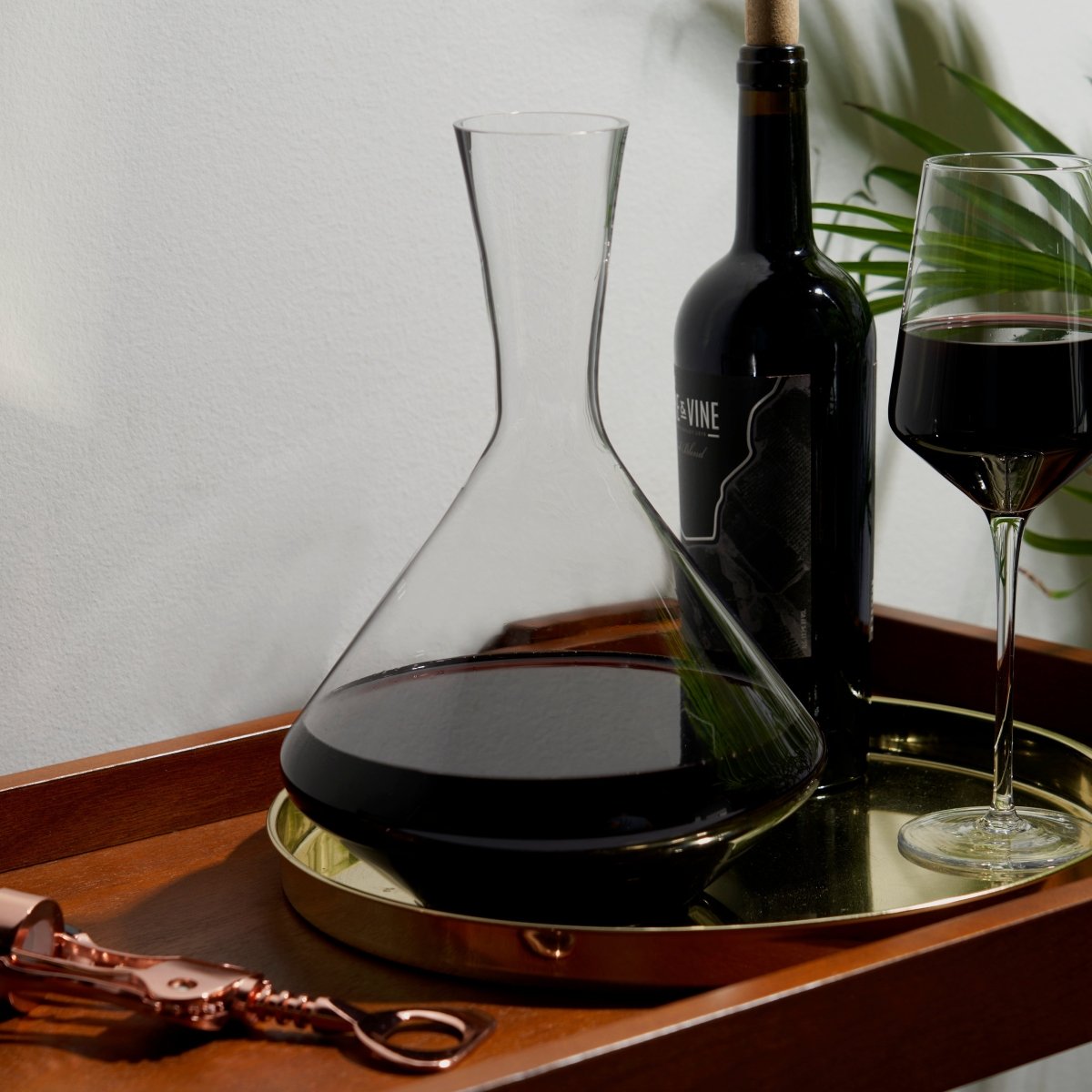 Viski Raye Angled Crystal Wine Decanter - lily & onyx