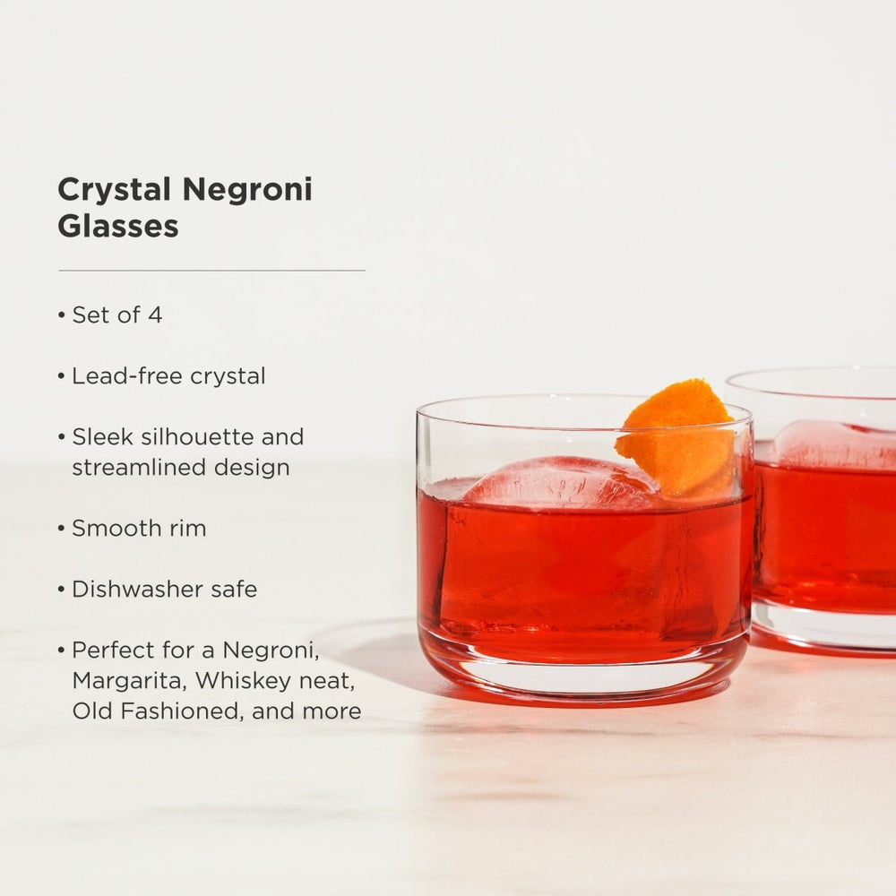 
                      
                        Viski Raye Crystal Negroni Glasses, Set of 4 - lily & onyx
                      
                    