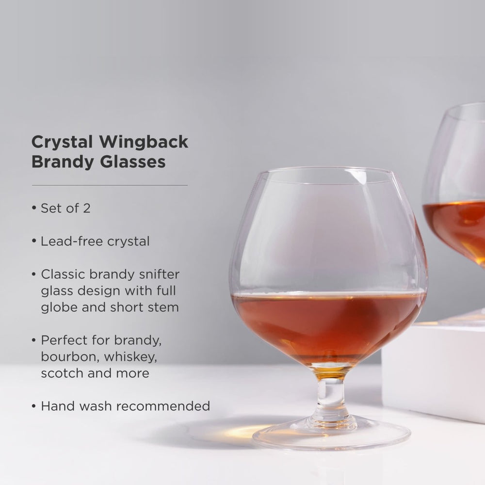 
                      
                        Viski Raye Crystal Wingback Brandy Glasses, Set of 2 - lily & onyx
                      
                    