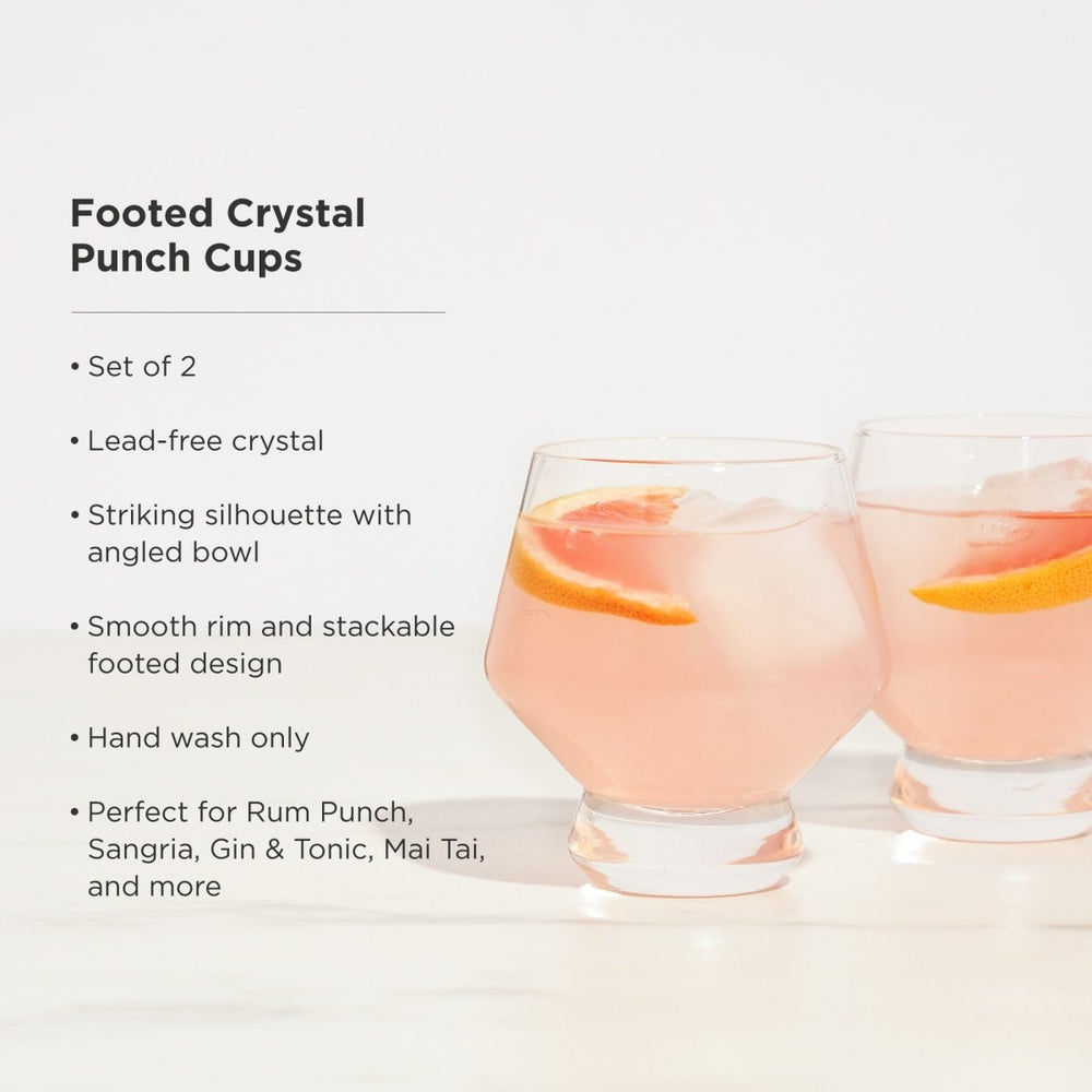 
                      
                        Viski Raye Footed Crystal Punch Glasses, Set of 2 - lily & onyx
                      
                    