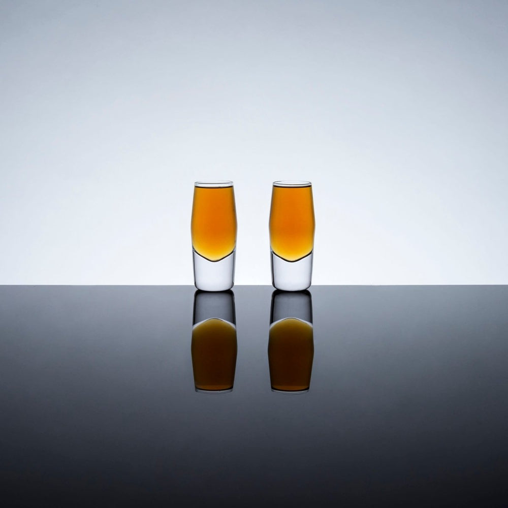 Viski Raye Heavy Base Crystal Shot Glasses, Set of 2 - lily & onyx
