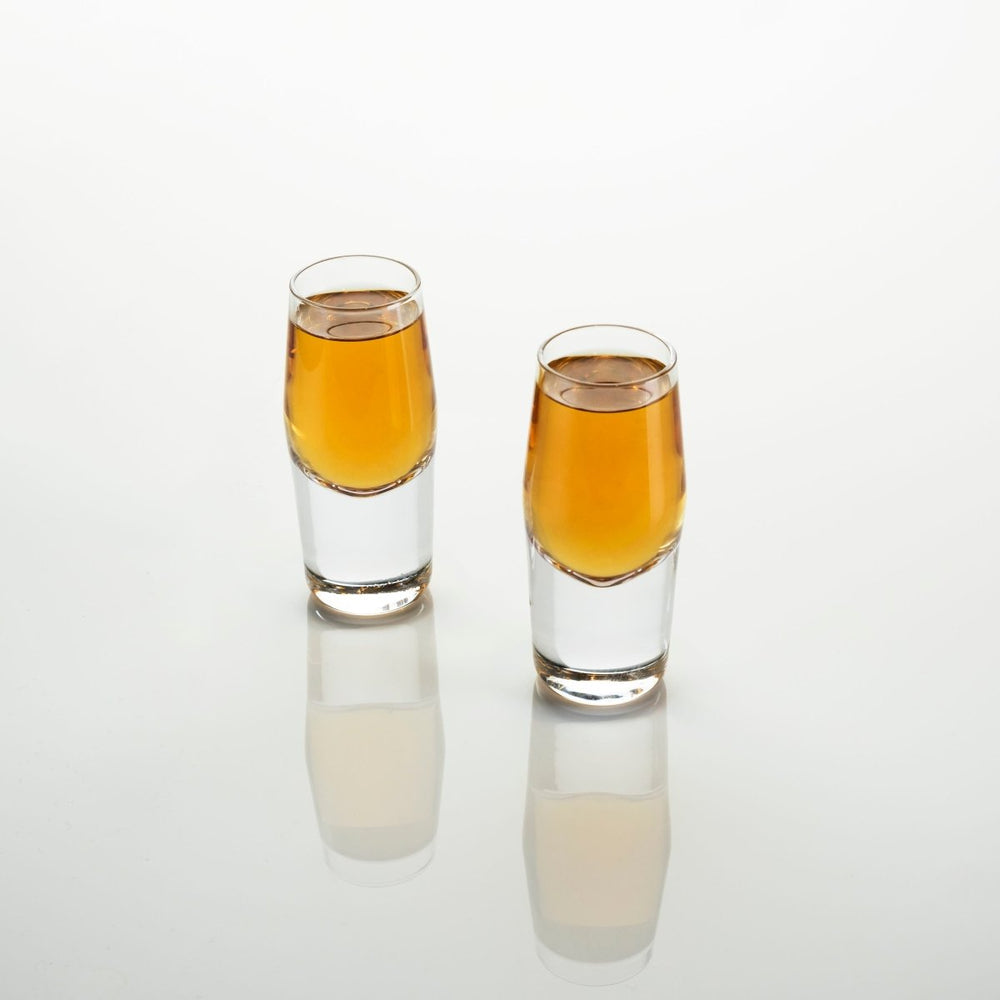 
                      
                        Viski Raye Heavy Base Crystal Shot Glasses, Set of 2 - lily & onyx
                      
                    