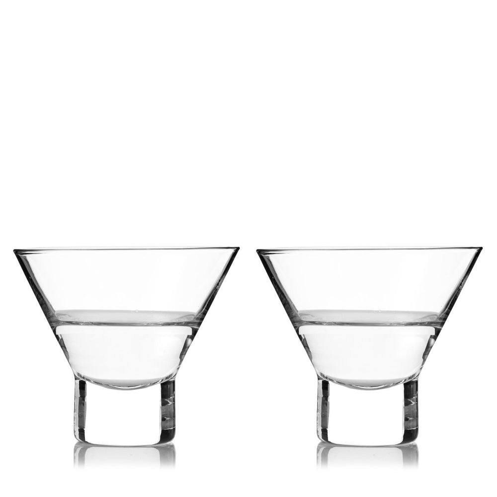 
                      
                        Viski Raye Heavy Base Crystal Stemless Martini Glasses, Set of 2 - lily & onyx
                      
                    
