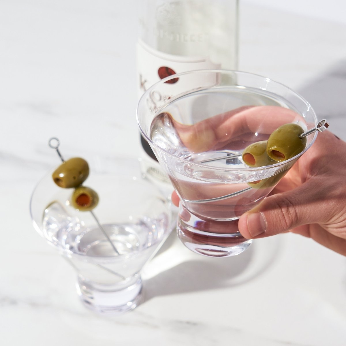 Viski Raye Heavy Base Crystal Stemless Martini Glasses, Set of 2 - lily & onyx