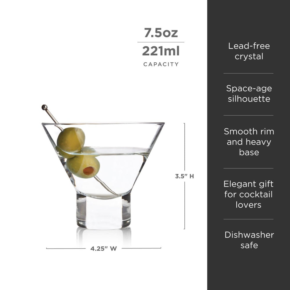 
                      
                        Viski Raye Heavy Base Crystal Stemless Martini Glasses, Set of 2 - lily & onyx
                      
                    