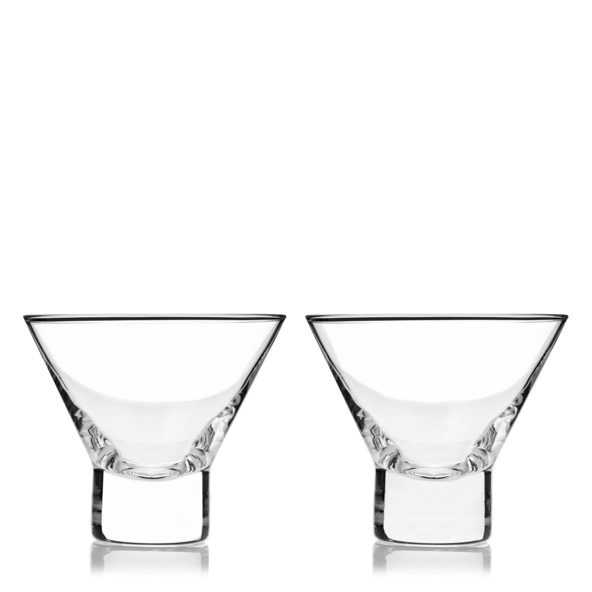 Viski Raye Heavy Base Crystal Stemless Martini Glasses, Set of 2 - lily & onyx