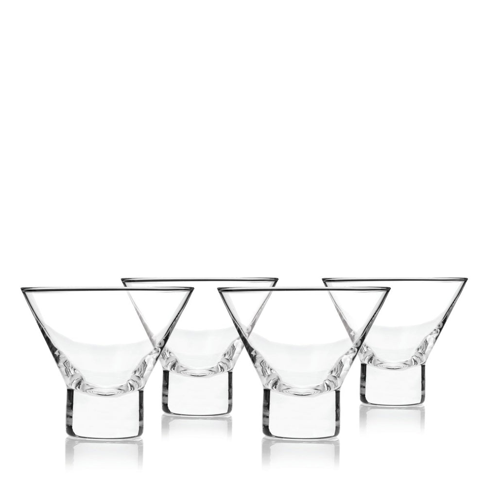Viski Raye Heavy Base Crystal Stemless Martini Glasses, Set of 4 - lily & onyx