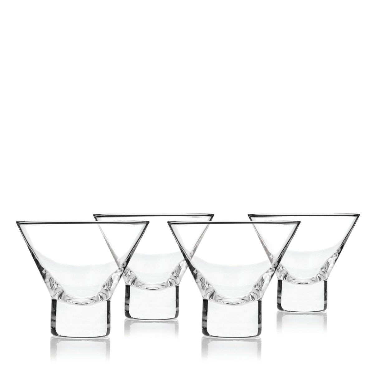 Viski Raye Heavy Base Crystal Stemless Martini Glasses, Set of 4 - lily & onyx