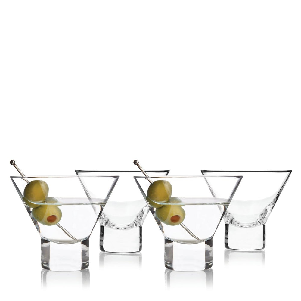 
                      
                        Viski Raye Heavy Base Crystal Stemless Martini Glasses, Set of 4 - lily & onyx
                      
                    