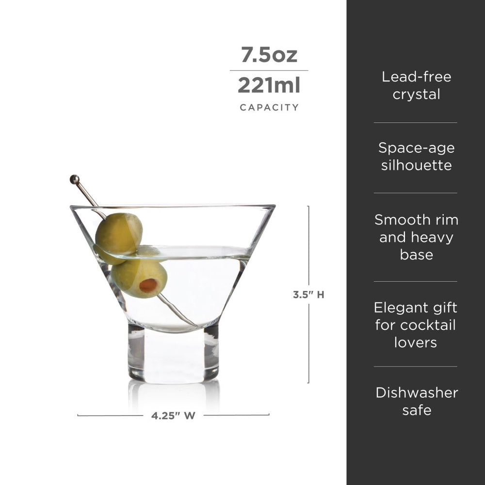 
                      
                        Viski Raye Heavy Base Crystal Stemless Martini Glasses, Set of 4 - lily & onyx
                      
                    