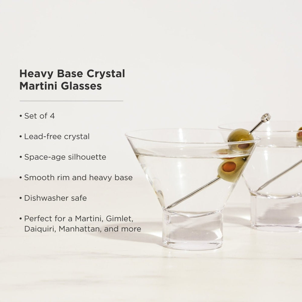 
                      
                        Viski Raye Heavy Base Crystal Stemless Martini Glasses, Set of 4 - lily & onyx
                      
                    