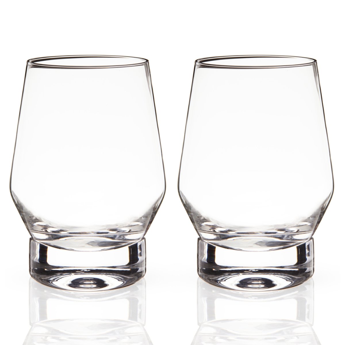 Viski Raye Heavy Base Crystal Whiskey Glasses, Set of 2 - lily & onyx
