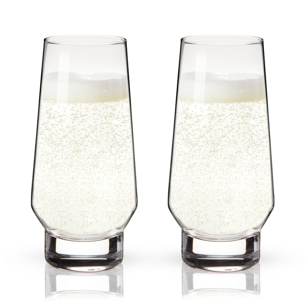 
                      
                        Viski Raye Heavy Base Stemless Crystal Champagne Flutes, Set of 2 - lily & onyx
                      
                    